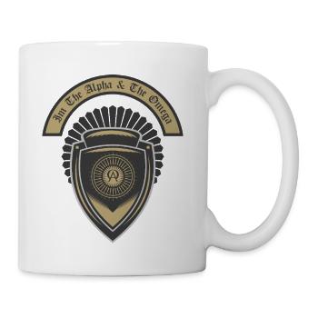 Alpha and Omega Shield Crest - Coffee/Tea Mug - white - Right