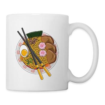 Japanese Ramen Noodle Bowl Pork Anime Foodie Gift - Coffee/Tea Mug - white - Right