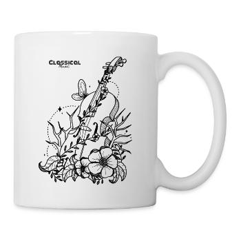 classical music violin and flowers - Coffee/Tea Mug - white - Right