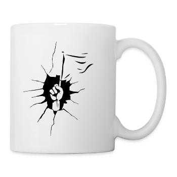 Minimalist Flag Wave Silhouette - Coffee/Tea Mug - white - Right