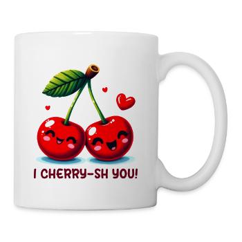 I Cherry-sh You Cute Kawaii Funny Pun - Coffee/Tea Mug - white - Right