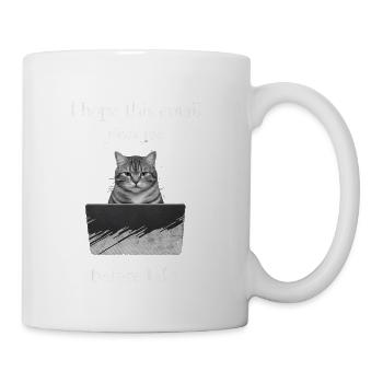 Cat at Laptop: Email Humor - Coffee/Tea Mug - white - Right