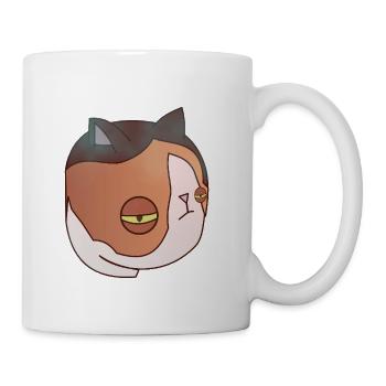 Sleepy Cat Face Illustration - Coffee/Tea Mug - white - Right
