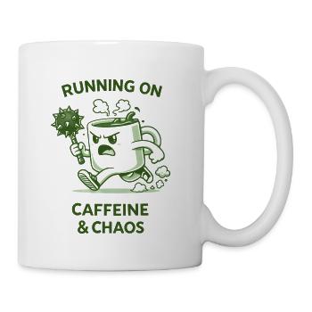 Running on Caffeine & Chaos - Coffee/Tea Mug - white - Right