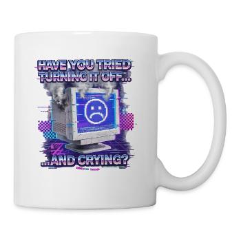 Neon Crying Monitor Meme - Coffee/Tea Mug - white - Right