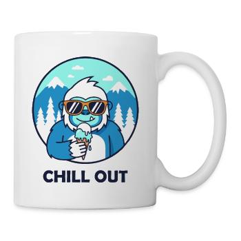 Chill Out Yeti With Ice Cream - Coffee/Tea Mug - white - Right