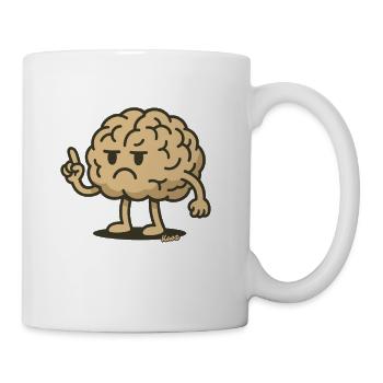 Angry Brain Pointing Finger - Coffee/Tea Mug - white - Right