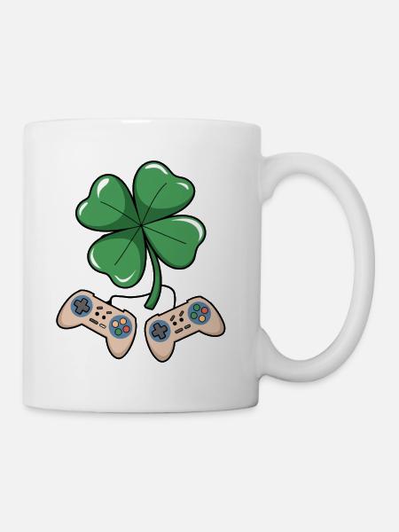 Lucky Gamer Clover - Coffee/Tea Mug - white