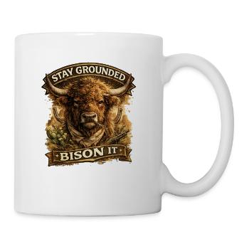 Stay Grounded Bison It quote motivational - Coffee/Tea Mug - white - Right