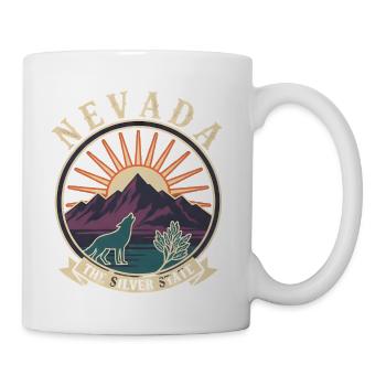 Nevada Wolf Sunset - Coffee/Tea Mug - white - Right