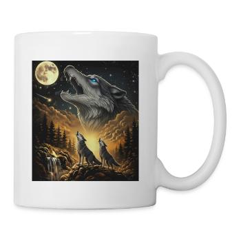 Moon Moonlight Howl Wolves Night - Coffee/Tea Mug - white - Right
