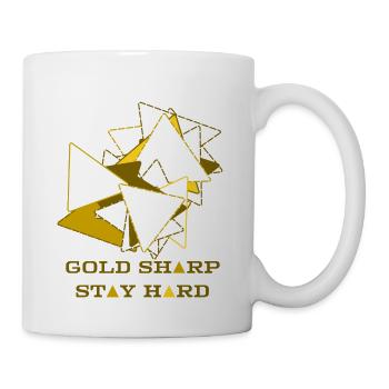 Gold Sharp Stay Hard Geometric Motivational TShirt - Coffee/Tea Mug - white - Right