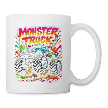 Monster Truck Neon Splash - Coffee/Tea Mug - white - Right