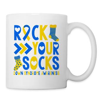 Down Syndrome Rock Your Socks - Coffee/Tea Mug - white - Right