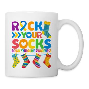 Down Syndrome Rock Your Socks - Coffee/Tea Mug - white - Right
