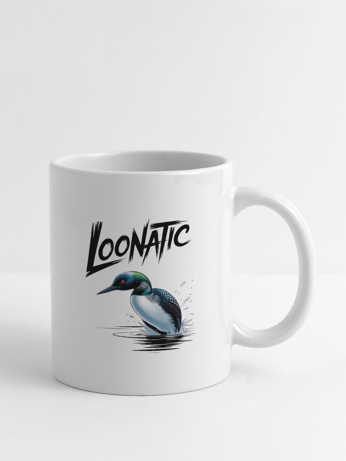 Loonatic Splash Loon Illustration - Coffee/Tea Mug - white - Right