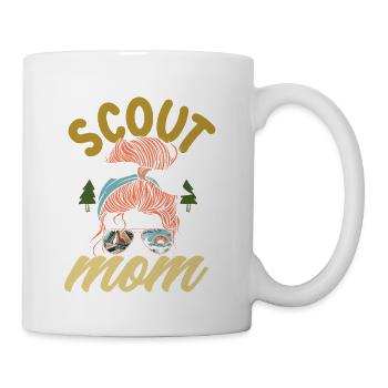Messy Bun Scout Mom Scouting Mother - Coffee/Tea Mug - white - Right