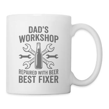 DADS WORKSHOP REPAIRED WITH BEER BEST FIXER Pro - Coffee/Tea Mug - white - Right