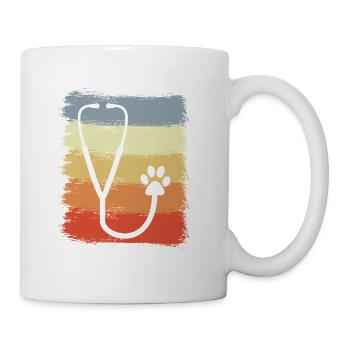 Stethoscope Drawing - Coffee/Tea Mug - white - Right