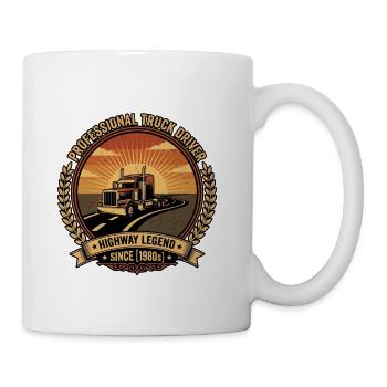 Professional Truck Driver Highway Legend 1989  - Coffee/Tea Mug - white - Right