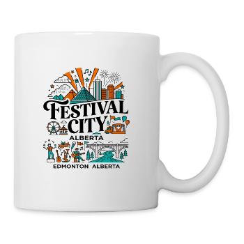 Edmonton Alberta Festival City Skyline Landmarks - Coffee/Tea Mug - white - Right