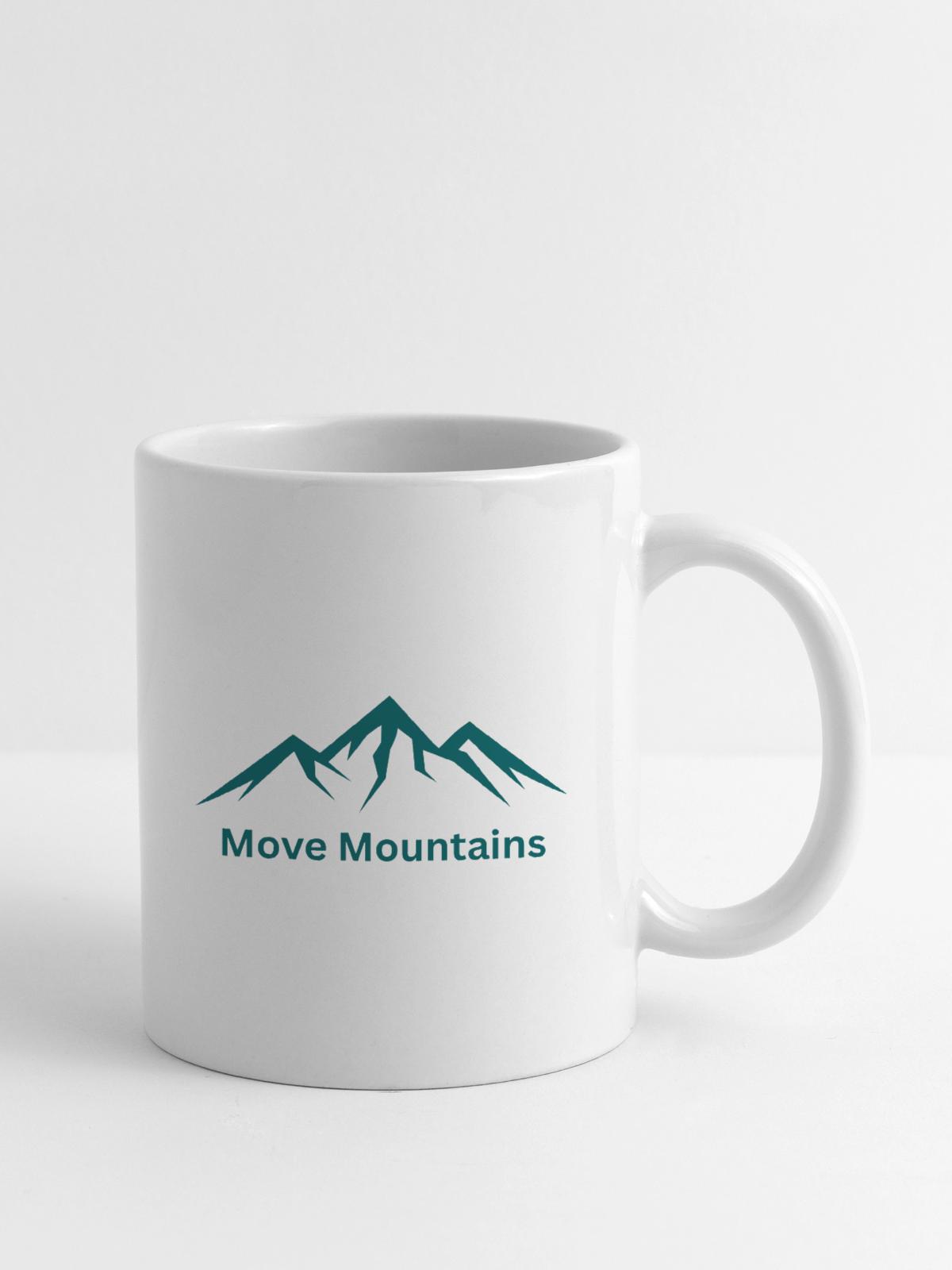 Move Mountains Mountain Crest Logo - Coffee/Tea Mug - white - Right