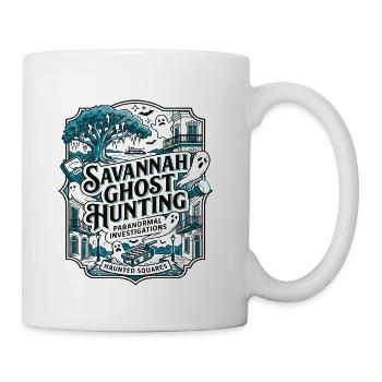 Savannah Georgia Paranormal Ghost Hunting Squares - Coffee/Tea Mug - white - Right