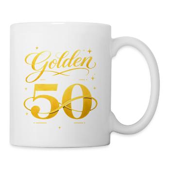 Golden 50 Years 50th Wedding Anniversary - Coffee/Tea Mug - white - Right
