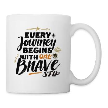 Every Journey Begins with One Brave Step - Coffee/Tea Mug - white - Right