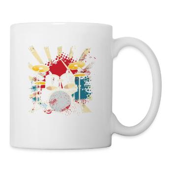 Drum Kit Artwork - Coffee/Tea Mug - white - Right