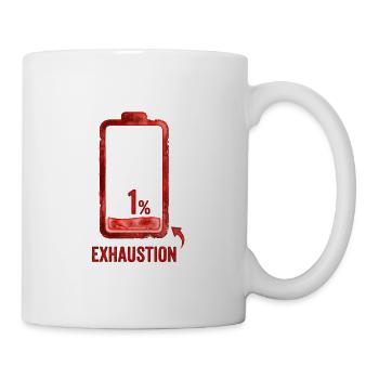 1% Exhaustion Battery Art - Coffee/Tea Mug - white - Right