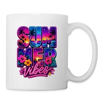 Neon Summer Vibes Sunset - Coffee/Tea Mug - white - Right