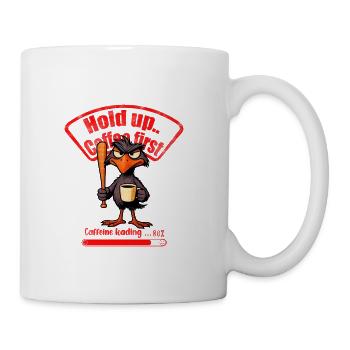 Caffeinated Crow Loading Graphic - Coffee/Tea Mug - white - Right