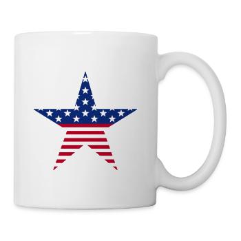 Patriotic Star Flagburst Emblem - Coffee/Tea Mug - white - Right
