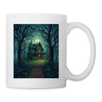 Moonlit Haunted Cottage in Woods - Coffee/Tea Mug - white - Right