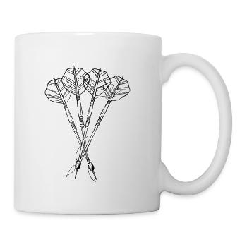 Dart Arrows One Line Drawing - Coffee/Tea Mug - white - Right