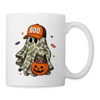 Camo Ghost Boo Halloween Squad Spooky Season - Coffee/Tea Mug - white - Right