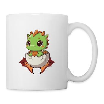 Cute Baby Dinosaur Hatching Egg Cute Dino Gift - Coffee/Tea Mug - white - Right