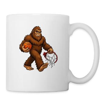 Basketball Bigfoot Sasquatch Funny Bigfoot - Coffee/Tea Mug - white - Right