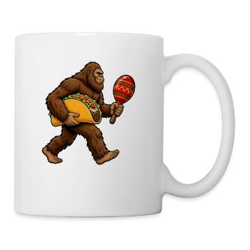 Bigfoot Taco Cinco de Mayo Funny Taco Bigfoot - Coffee/Tea Mug - white - Right