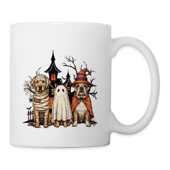 Halloween Border Collie Dog Ghost Witch Mummy  - Coffee/Tea Mug - white - Right