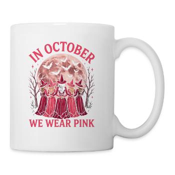 in October We Wear Pink Halloween Witch  - Coffee/Tea Mug - white - Right