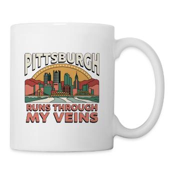 Pittsburgh Runs Through My Veins - Coffee/Tea Mug - white - Right
