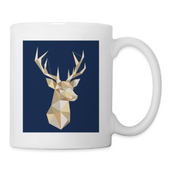 Geometric Deer Head Navy Art - Tasse - blanc - Droite