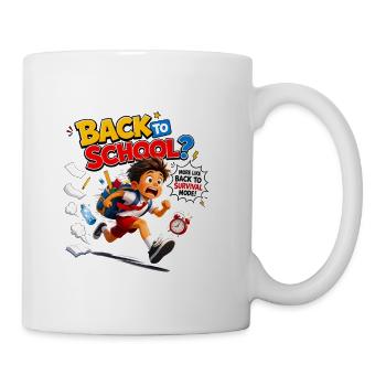 First Day Panic Survival Mode Humor - Coffee/Tea Mug - white - Right