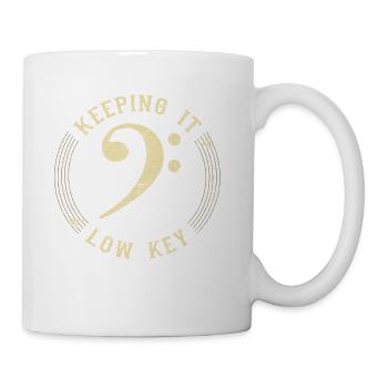 Bass Clef Keeping It Low Key Music Lover Gift - Coffee/Tea Mug - white - Right