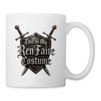 Ren Faire Costume Phrase Shield - Coffee/Tea Mug - white - Right
