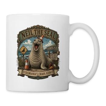  Neil the Seal - Tasmania's Chaos Icon T-Shirt - Coffee/Tea Mug - white - Right