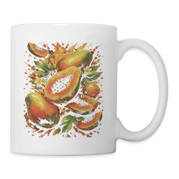 Papaya Tropic Exotic Fruit Splash Art - Coffee/Tea Mug - white - Right