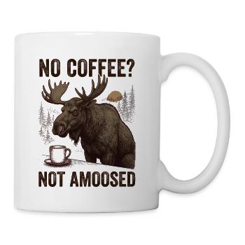 No Coffee Not Amoosed Woodland Moose - Coffee/Tea Mug - white - Right